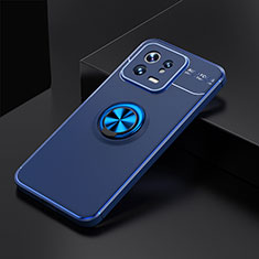 Custodia Silicone Ultra Sottile Morbida Cover con Magnetico Anello Supporto SD2 per Xiaomi Mi 13 5G Blu