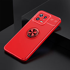 Custodia Silicone Ultra Sottile Morbida Cover con Magnetico Anello Supporto SD2 per Xiaomi Mi 13 5G Rosso