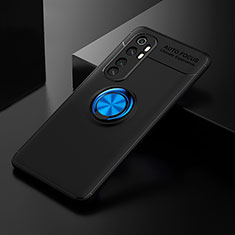 Custodia Silicone Ultra Sottile Morbida Cover con Magnetico Anello Supporto SD2 per Xiaomi Mi Note 10 Lite Blu e Nero