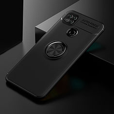 Custodia Silicone Ultra Sottile Morbida Cover con Magnetico Anello Supporto SD2 per Xiaomi Redmi 9 India Nero