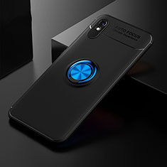 Custodia Silicone Ultra Sottile Morbida Cover con Magnetico Anello Supporto SD2 per Xiaomi Redmi 9A Blu e Nero