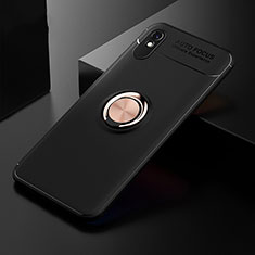 Custodia Silicone Ultra Sottile Morbida Cover con Magnetico Anello Supporto SD2 per Xiaomi Redmi 9AT Oro e Nero