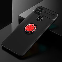 Custodia Silicone Ultra Sottile Morbida Cover con Magnetico Anello Supporto SD2 per Xiaomi Redmi 9C NFC Rosso e Nero