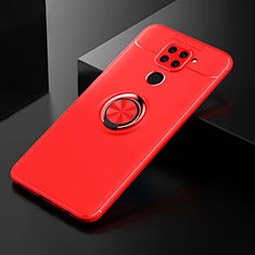 Custodia Silicone Ultra Sottile Morbida Cover con Magnetico Anello Supporto SD2 per Xiaomi Redmi Note 9 Rosso