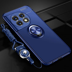 Custodia Silicone Ultra Sottile Morbida Cover con Magnetico Anello Supporto SD3 per OnePlus 11 5G Blu