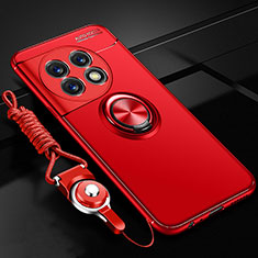 Custodia Silicone Ultra Sottile Morbida Cover con Magnetico Anello Supporto SD3 per OnePlus 11 5G Rosso