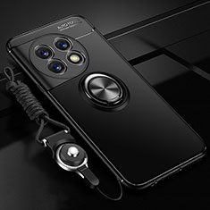 Custodia Silicone Ultra Sottile Morbida Cover con Magnetico Anello Supporto SD3 per OnePlus 11R 5G Nero