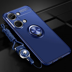 Custodia Silicone Ultra Sottile Morbida Cover con Magnetico Anello Supporto SD3 per OnePlus Ace 2V 5G Blu