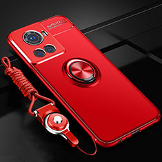 Custodia Silicone Ultra Sottile Morbida Cover con Magnetico Anello Supporto SD3 per OnePlus Ace 5G Rosso