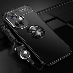 Custodia Silicone Ultra Sottile Morbida Cover con Magnetico Anello Supporto SD3 per OnePlus Nord CE 3 Lite 5G Nero