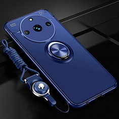 Custodia Silicone Ultra Sottile Morbida Cover con Magnetico Anello Supporto SD3 per Realme 11 Pro 5G Blu