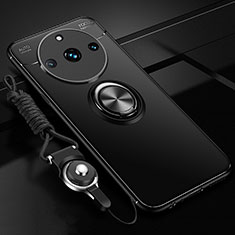 Custodia Silicone Ultra Sottile Morbida Cover con Magnetico Anello Supporto SD3 per Realme 11 Pro 5G Nero