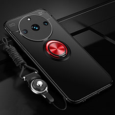 Custodia Silicone Ultra Sottile Morbida Cover con Magnetico Anello Supporto SD3 per Realme 11 Pro 5G Rosso e Nero