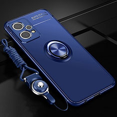 Custodia Silicone Ultra Sottile Morbida Cover con Magnetico Anello Supporto SD3 per Realme 9 5G Blu