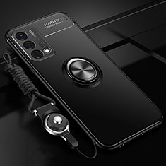 Custodia Silicone Ultra Sottile Morbida Cover con Magnetico Anello Supporto SD3 per Realme GT Master 5G Nero
