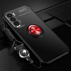 Custodia Silicone Ultra Sottile Morbida Cover con Magnetico Anello Supporto SD3 per Realme GT Master Explorer 5G Rosso e Nero