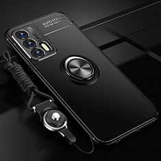 Custodia Silicone Ultra Sottile Morbida Cover con Magnetico Anello Supporto SD3 per Realme GT Neo 2T 5G Nero