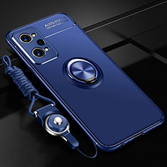 Custodia Silicone Ultra Sottile Morbida Cover con Magnetico Anello Supporto SD3 per Realme GT Neo 3T 5G Blu
