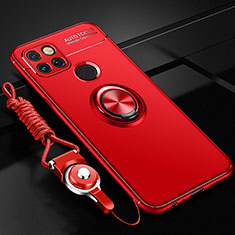 Custodia Silicone Ultra Sottile Morbida Cover con Magnetico Anello Supporto SD3 per Realme Narzo 50A Rosso