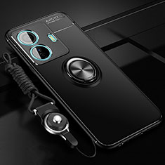 Custodia Silicone Ultra Sottile Morbida Cover con Magnetico Anello Supporto SD3 per Vivo iQOO Z6 Pro 5G Nero