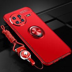 Custodia Silicone Ultra Sottile Morbida Cover con Magnetico Anello Supporto SD3 per Vivo X Note Rosso