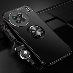 Custodia Silicone Ultra Sottile Morbida Cover con Magnetico Anello Supporto SD3 per Vivo X90 Pro 5G Nero