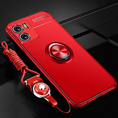 Custodia Silicone Ultra Sottile Morbida Cover con Magnetico Anello Supporto SD3 per Vivo Y01 Rosso
