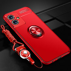Custodia Silicone Ultra Sottile Morbida Cover con Magnetico Anello Supporto SD3 per Vivo Y52t 5G Rosso