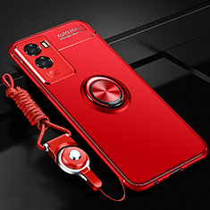 Custodia Silicone Ultra Sottile Morbida Cover con Magnetico Anello Supporto SD3 per Vivo Y72t Rosso