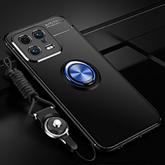 Custodia Silicone Ultra Sottile Morbida Cover con Magnetico Anello Supporto SD3 per Xiaomi Mi 13 5G Blu e Nero
