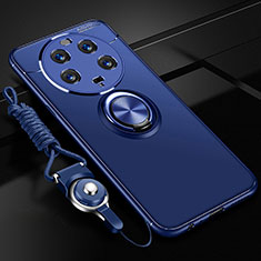 Custodia Silicone Ultra Sottile Morbida Cover con Magnetico Anello Supporto SD3 per Xiaomi Mi 13 Ultra 5G Blu