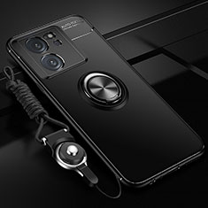 Custodia Silicone Ultra Sottile Morbida Cover con Magnetico Anello Supporto SD3 per Xiaomi Mi 13T 5G Nero