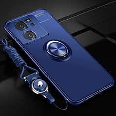 Custodia Silicone Ultra Sottile Morbida Cover con Magnetico Anello Supporto SD3 per Xiaomi Mi 13T Pro 5G Blu
