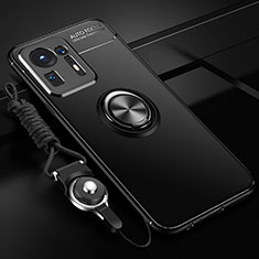 Custodia Silicone Ultra Sottile Morbida Cover con Magnetico Anello Supporto SD3 per Xiaomi Mi Mix 4 5G Nero
