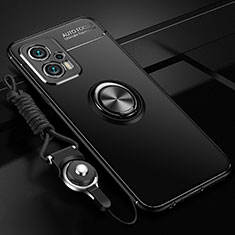 Custodia Silicone Ultra Sottile Morbida Cover con Magnetico Anello Supporto SD3 per Xiaomi Poco F5 5G Nero