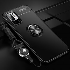 Custodia Silicone Ultra Sottile Morbida Cover con Magnetico Anello Supporto SD3 per Xiaomi POCO M3 Pro 5G Nero