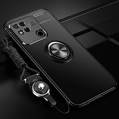 Custodia Silicone Ultra Sottile Morbida Cover con Magnetico Anello Supporto SD3 per Xiaomi Redmi 9C Nero