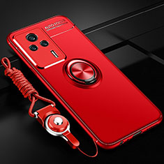 Custodia Silicone Ultra Sottile Morbida Cover con Magnetico Anello Supporto SD3 per Xiaomi Redmi K60E 5G Rosso