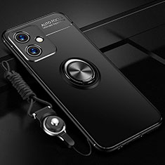 Custodia Silicone Ultra Sottile Morbida Cover con Magnetico Anello Supporto SD3 per Xiaomi Redmi Note 12R Pro 5G Nero