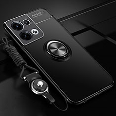Custodia Silicone Ultra Sottile Morbida Cover con Magnetico Anello Supporto SD3 per Xiaomi Redmi Note 13 5G Nero
