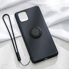 Custodia Silicone Ultra Sottile Morbida Cover con Magnetico Anello Supporto T01 per Apple iPhone 11 Nero