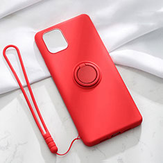Custodia Silicone Ultra Sottile Morbida Cover con Magnetico Anello Supporto T01 per Apple iPhone 11 Rosso
