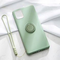 Custodia Silicone Ultra Sottile Morbida Cover con Magnetico Anello Supporto T01 per Apple iPhone 11 Verde