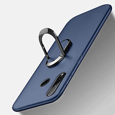 Custodia Silicone Ultra Sottile Morbida Cover con Magnetico Anello Supporto T01 per Huawei Honor 20 Lite Blu