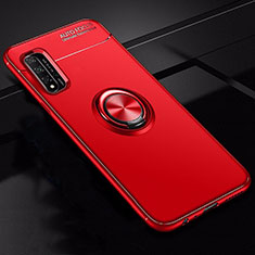 Custodia Silicone Ultra Sottile Morbida Cover con Magnetico Anello Supporto T01 per Huawei Honor 20S Rosso