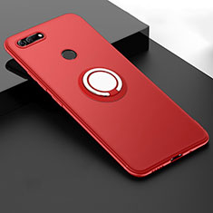 Custodia Silicone Ultra Sottile Morbida Cover con Magnetico Anello Supporto T01 per Huawei Honor View 20 Rosso