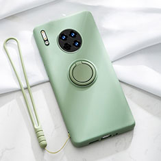 Custodia Silicone Ultra Sottile Morbida Cover con Magnetico Anello Supporto T01 per Huawei Mate 30 Pro Verde