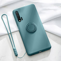 Custodia Silicone Ultra Sottile Morbida Cover con Magnetico Anello Supporto T01 per Huawei Nova 6 5G Verde