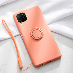 Custodia Silicone Ultra Sottile Morbida Cover con Magnetico Anello Supporto T01 per Huawei Nova 6 SE Arancione
