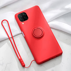 Custodia Silicone Ultra Sottile Morbida Cover con Magnetico Anello Supporto T01 per Huawei Nova 7i Rosso